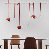 HEIKESZ Nordic Style Orange 3 Head Canvas Pendant Light Minimalist Designer Lamp Creative Italian Bar Restaurant Lighting