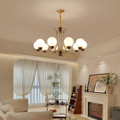 HEIKESZ French Vintage Ceiling Light Solid Wood Retro Pendant Lamp for Living Room Dining Room Bedroom Classic Elegant Lighting