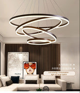 HEIKESZ Modern Ring Ceiling Lamp Creative Nordic LED Chandelier Warm Light for Living Room Bedroom Duplex Lighting