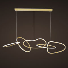 HEIKESZ Post-Modern Stainless Steel Restaurant Chandelier Simple Nordic Front Desk Art Creative Personality Model Room Ring Bar Lamp