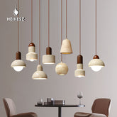 HEIKESZ Silent Style Black Yellow Cave Stone Japanese Bedroom Chandelier Vintage Industrial Lighting for Living Room