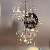 HEIKESZ Nordic Creative Post Modern Art Magic Bean Bubble Lamp Mickey Glass Chandelier for Living Room Bedroom Dining LED Lighting